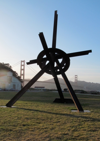 A Mark di Suvero sculpture lent by the Fishers to SFMOMA’s offsite exhibition at Chrissy Field.